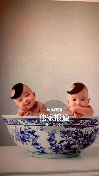 郝蕾双胞胎儿子图片