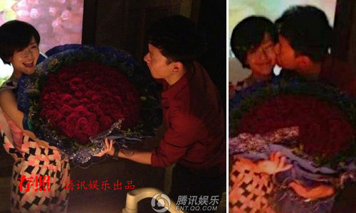 张杰为谢娜庆生，现场亲吻爱妻。
