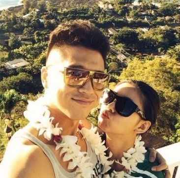 李小萌与王雷夏威夷蜜月照