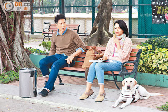 陈豪与胡杏儿在旺角拍外景，吸引不少路人注目。