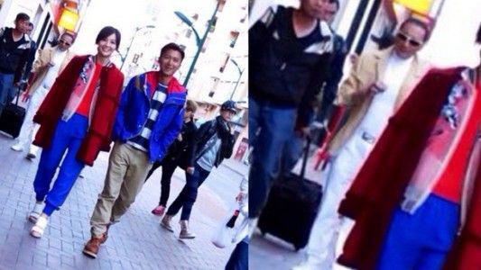 阿Sa谢霆锋同游,谢贤当背景。