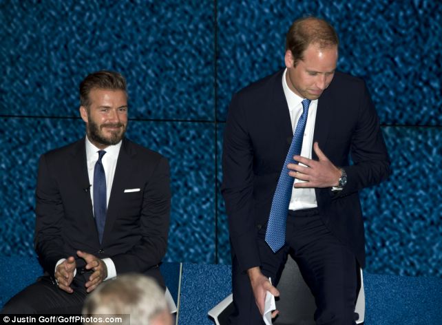 威廉王子同小贝共同出席保护野生生物活动