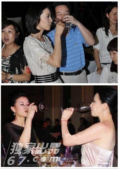 女星豪饮照PK：范冰冰张柏芝吹瓶 王菲捧巨杯显呆萌