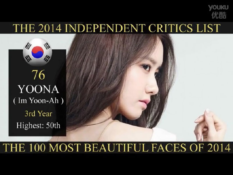 图揭2014全球最美脸蛋：韩女星夺冠 刘亦菲艳压范冰冰