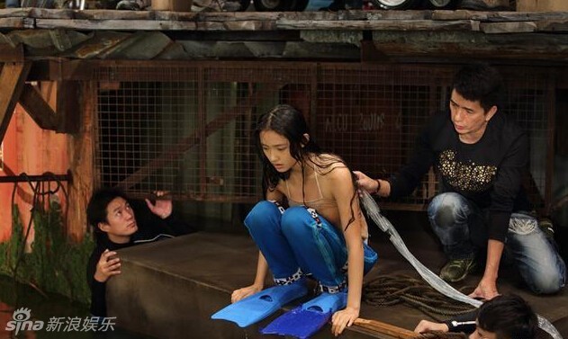 《美人鱼》片场