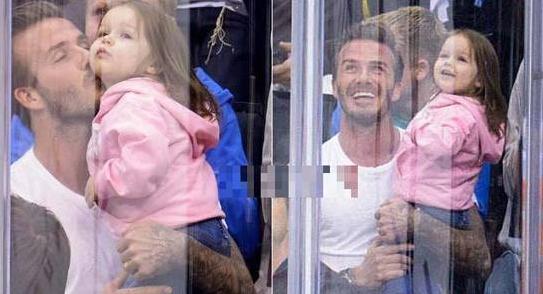 盘点小贝父女有爱瞬间：哈珀熊抱奶爸主动索吻萌态足