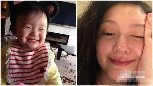 大S晒小玥儿萌照