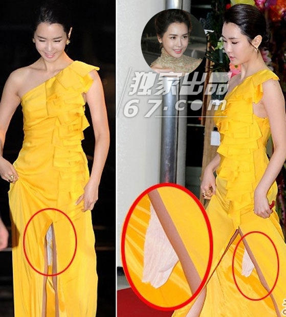 观女星红毯惊魂记：杨幂竖中指表不满 李多海高开叉露厕纸