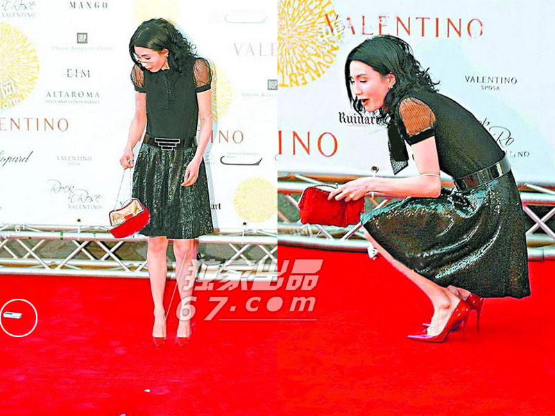 观女星红毯惊魂记：杨幂竖中指表不满 李多海高开叉露厕纸