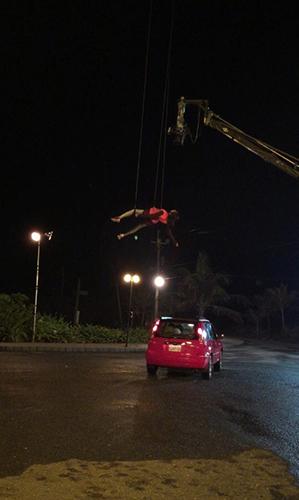 林依晨拍夜戏吊威亚