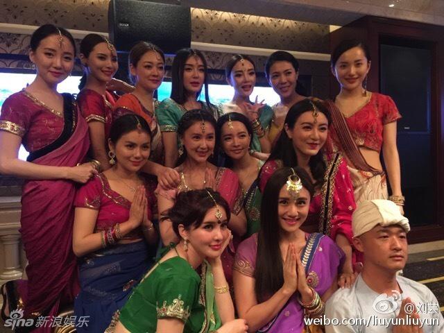 甘薇生日派对 印度风女星惊艳亮相