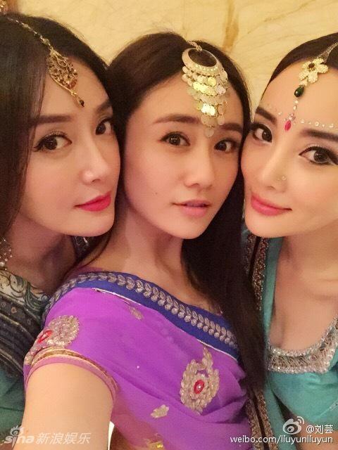 甘薇生日派对 印度风女星惊艳亮相