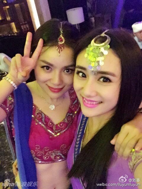 甘薇生日派对 印度风女星惊艳亮相