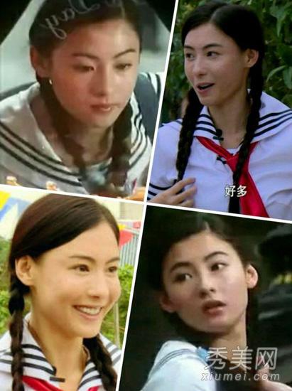 张柏芝今昔对比照：