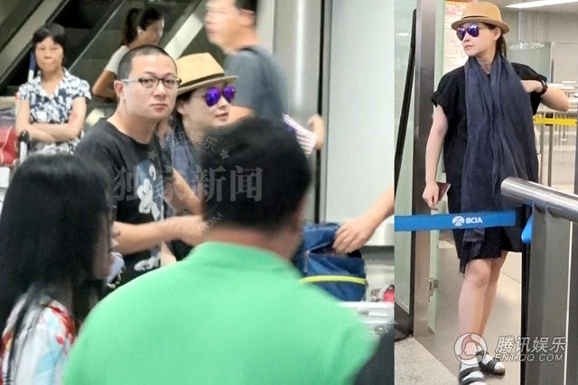 梅婷挺大肚赴港产二胎老公女儿温馨相随