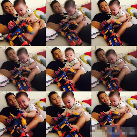 范玮琪与阿雅抱对方孩子合影 