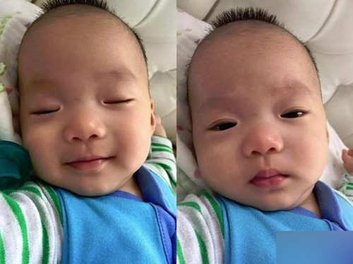 范玮琪与阿雅抱对方孩子合影 