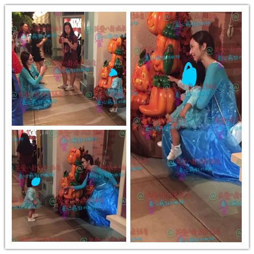 吴佩慈穿公主裙挺肚陪女儿逛迪士尼 不见男友纪晓波